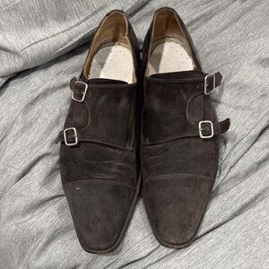 Men's Gucci Double Monk Strap Shoes - Brown